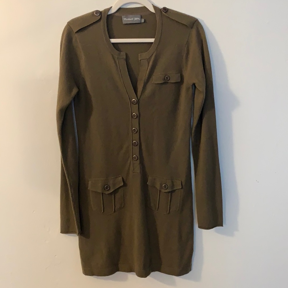 Michael Stars army green sweater shift dress